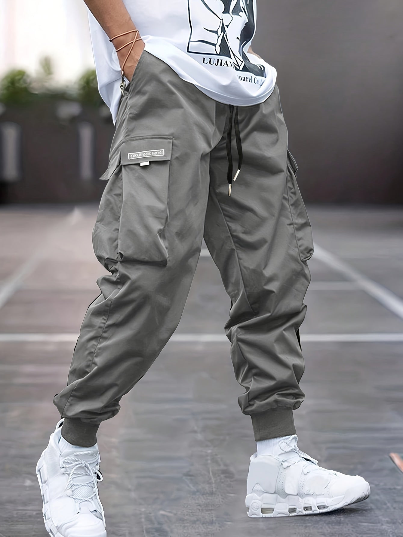 Pantalones cargo con cordón para hombre