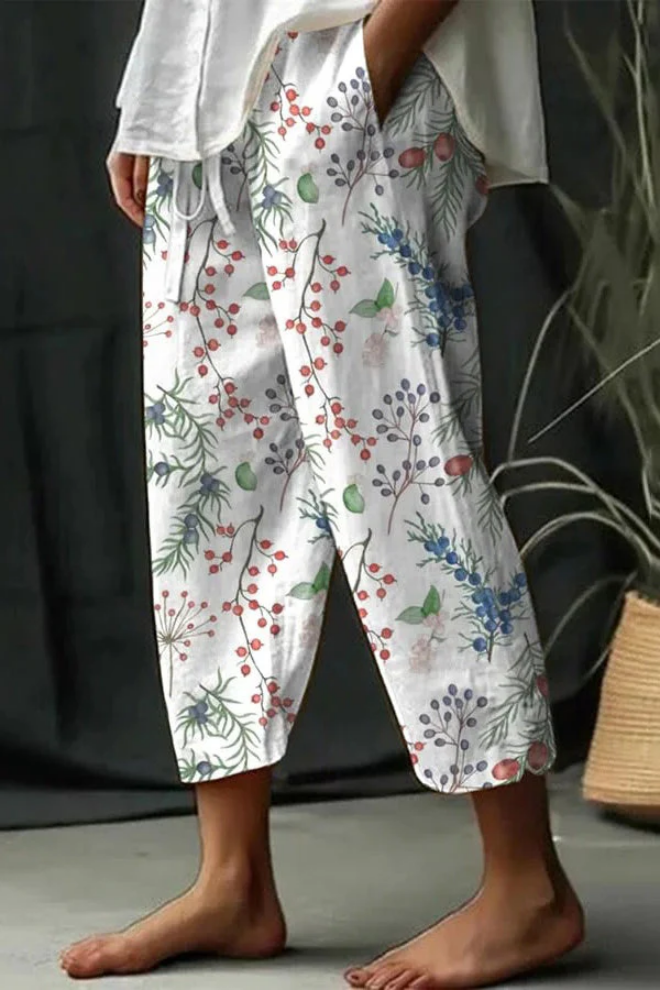 Pantalones casuales con estampado original, botones y bolsillos