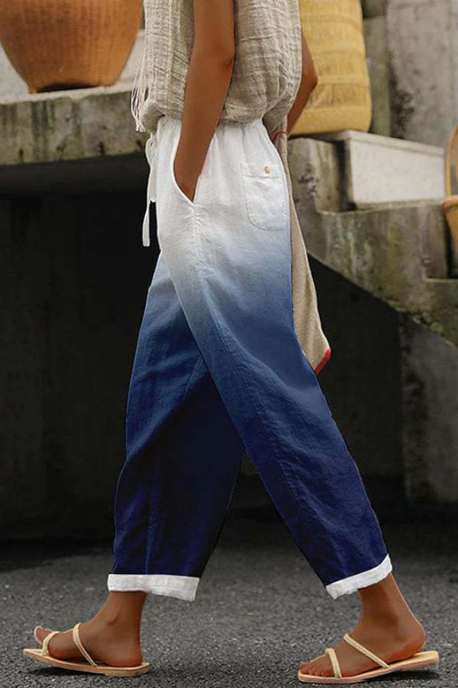 Pantalones casuales con estampado original, botones y bolsillos
