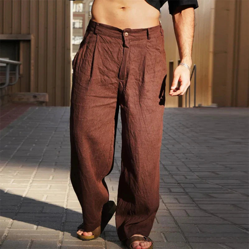 Pantalones casuales de hombre con perneras anchas