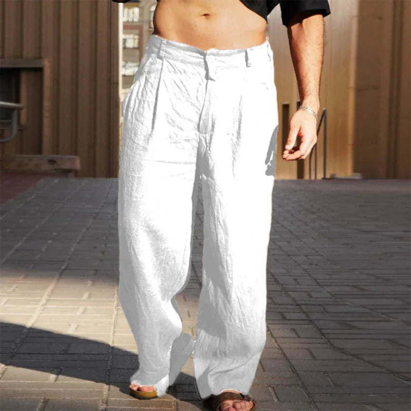Pantalones casuales de hombre con perneras anchas