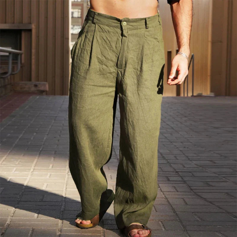 Pantalones casuales de hombre con perneras anchas