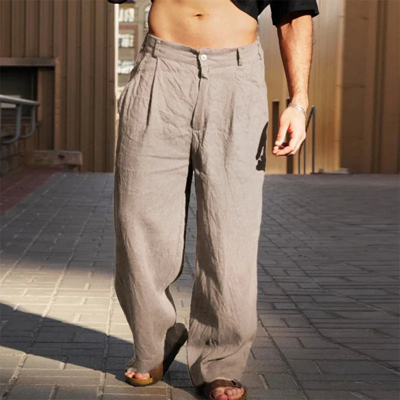 Pantalones casuales de hombre con perneras anchas