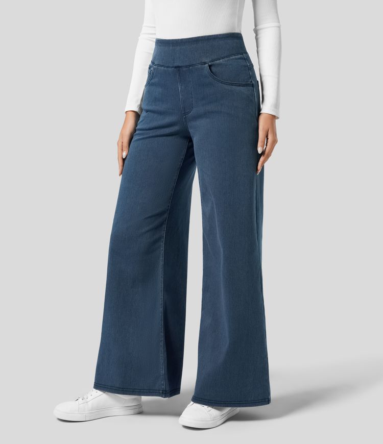 Pantalones cómodos de talle alto - Elegantes y cómodos