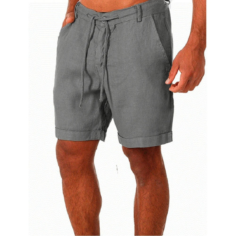 Pantalones cortos de algodón y lino para hombre