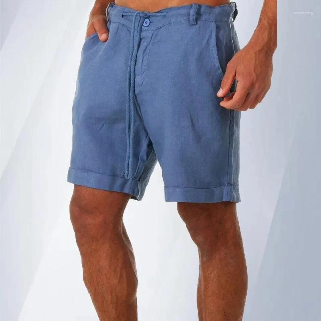 Pantalones cortos de algodón y lino para hombre