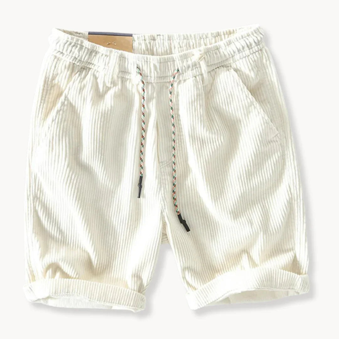 Pantalones cortos de pana para hombre con cordón ajustable
