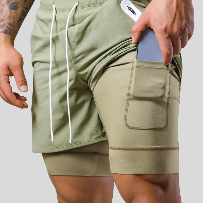 Pantalones cortos deportivos 2 en 1 para hombre | Perfectos para cualquier entrenamiento