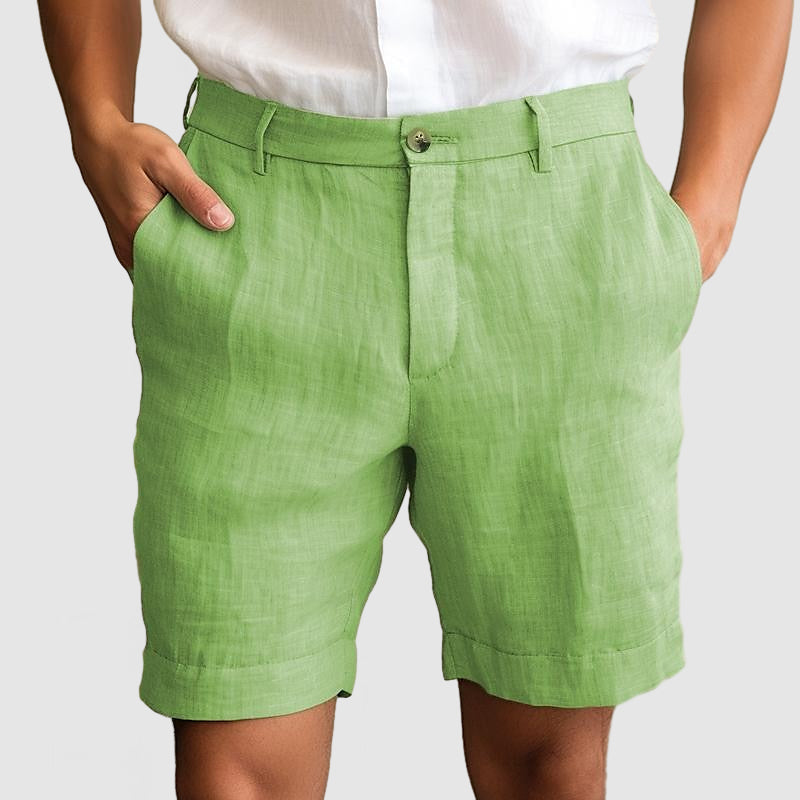 Pantalones cortos elegantes para hombre sin pinzas y con dobladillo