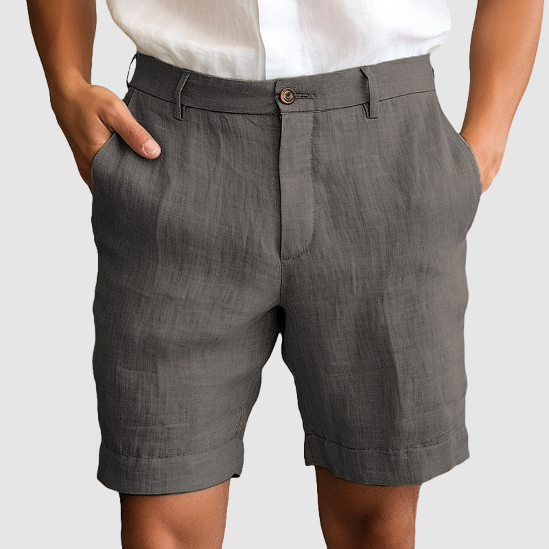 Pantalones cortos elegantes para hombre sin pinzas y con dobladillo