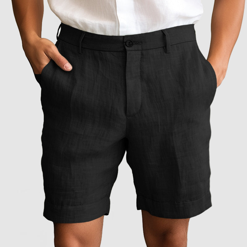 Pantalones cortos elegantes para hombre sin pinzas y con dobladillo