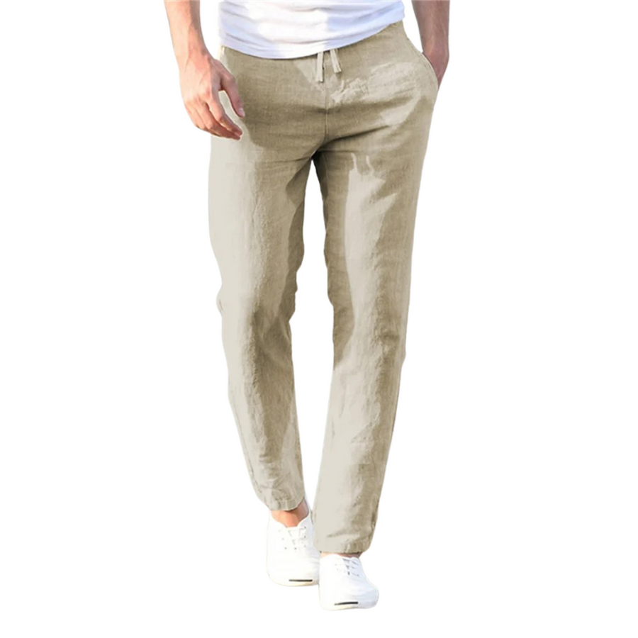 Pantalones de algodón y lino para hombre