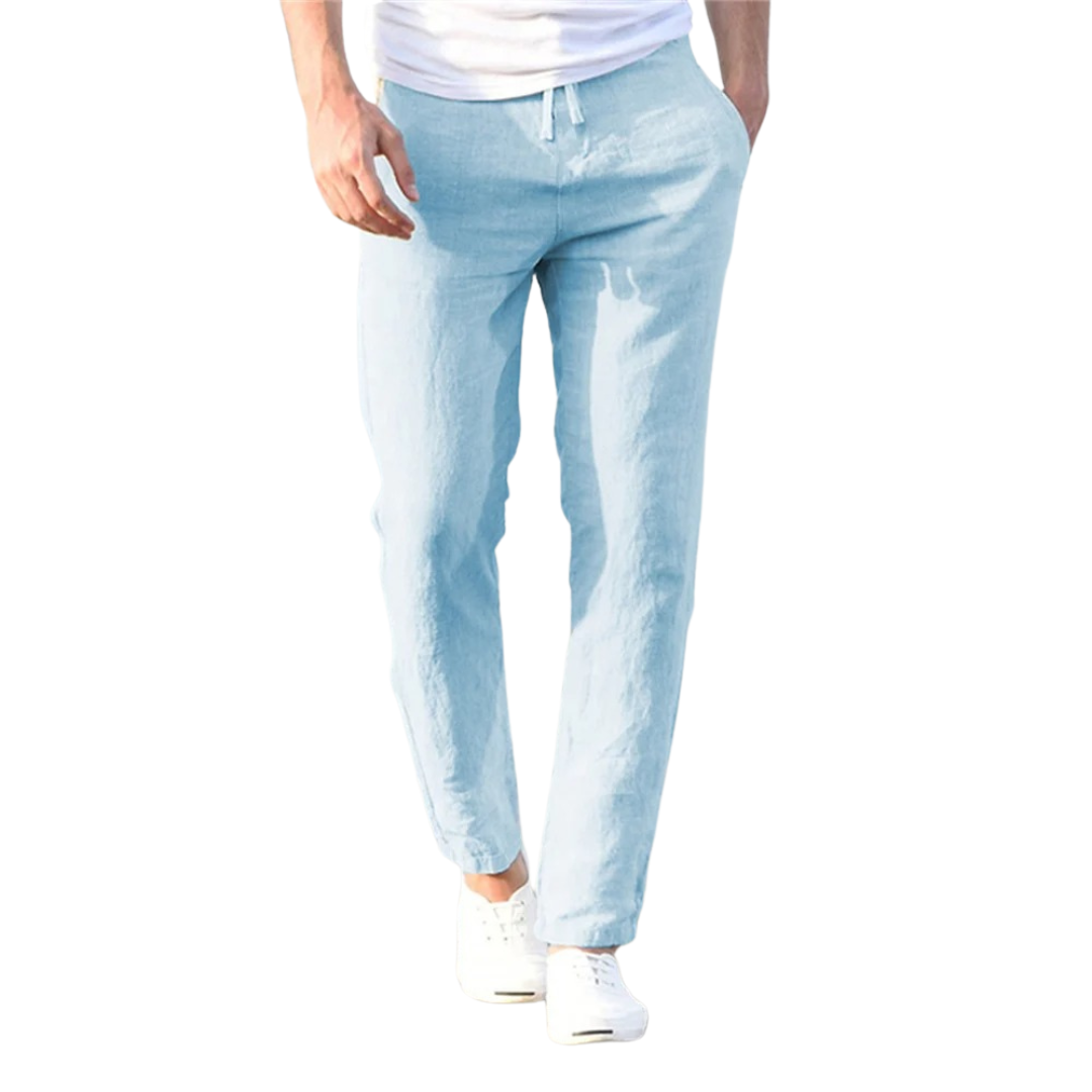 Pantalones de algodón y lino para hombre