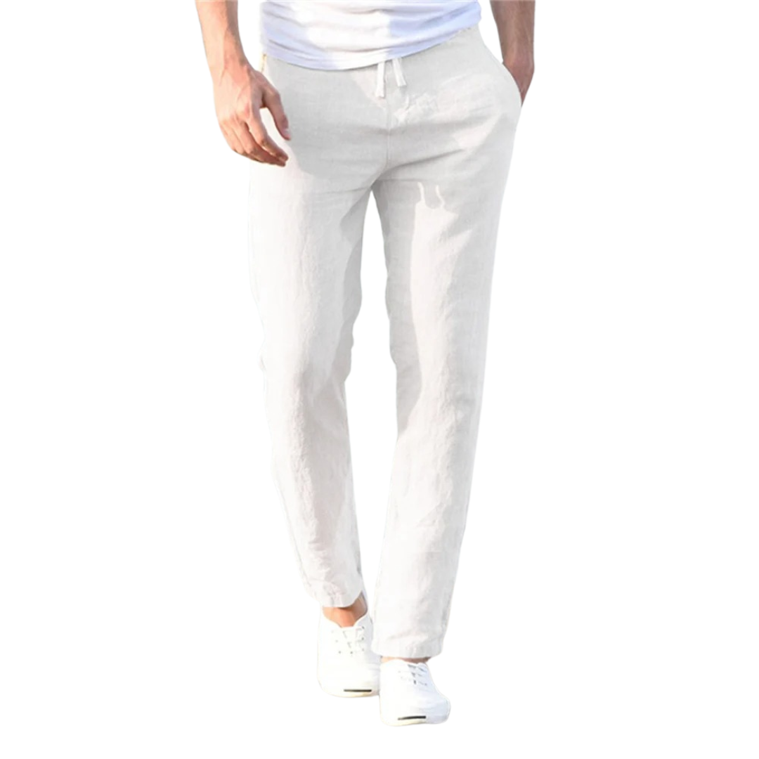 Pantalones de algodón y lino para hombre