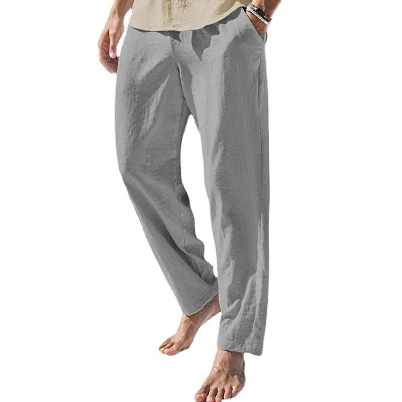 Pantalones de algodón y lino para hombre