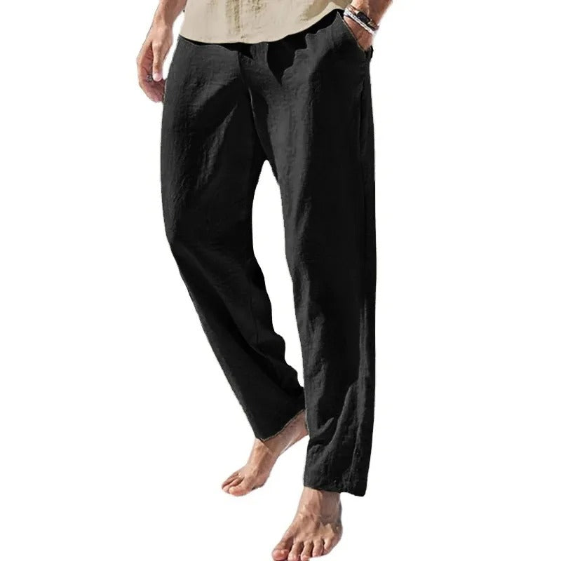 Pantalones de algodón y lino para hombre