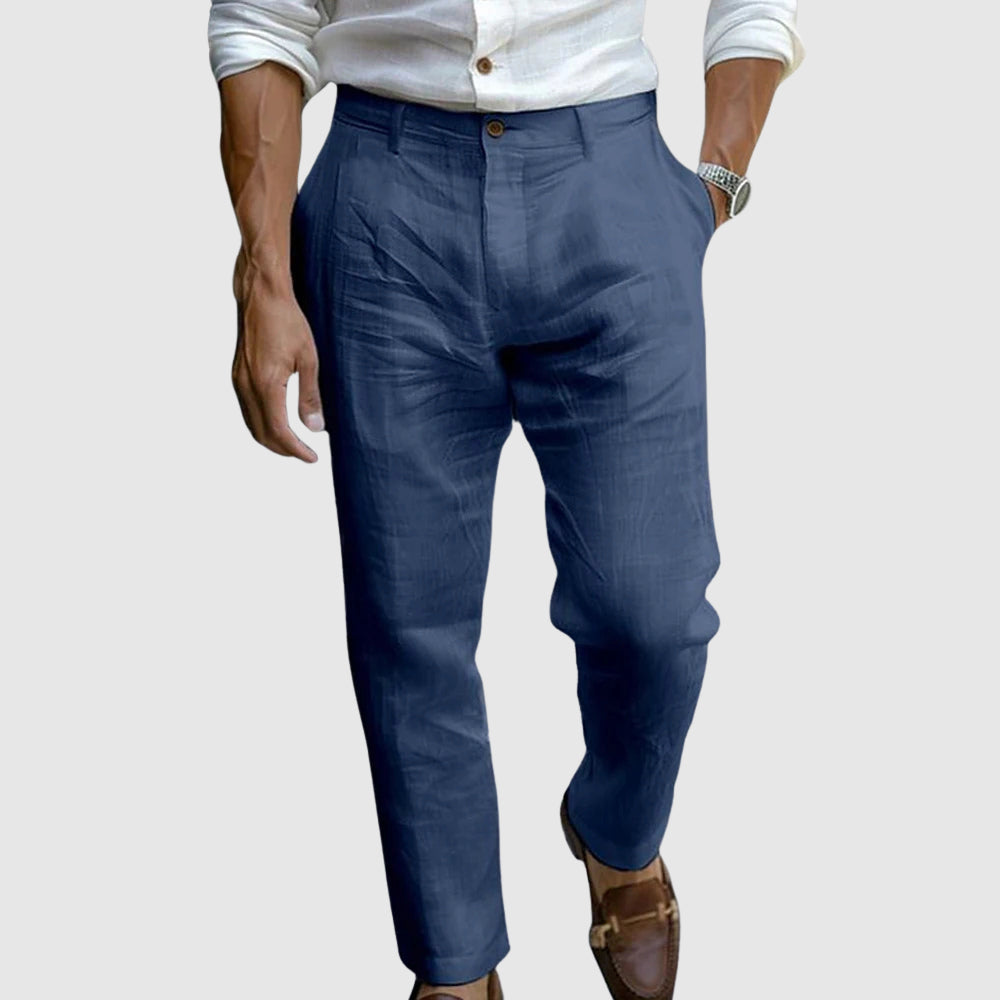 Pantalones de hombre plisados slim-fit