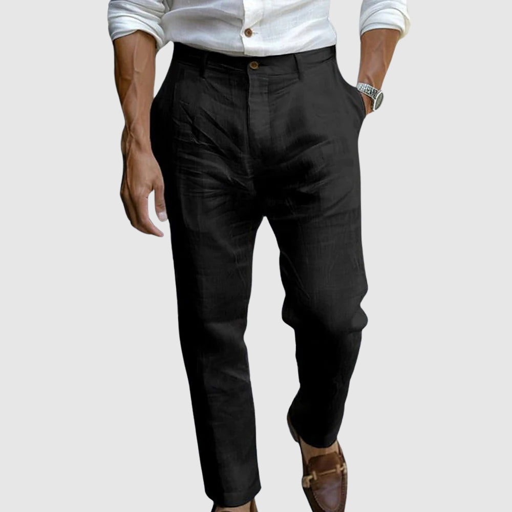 Pantalones de hombre plisados slim-fit
