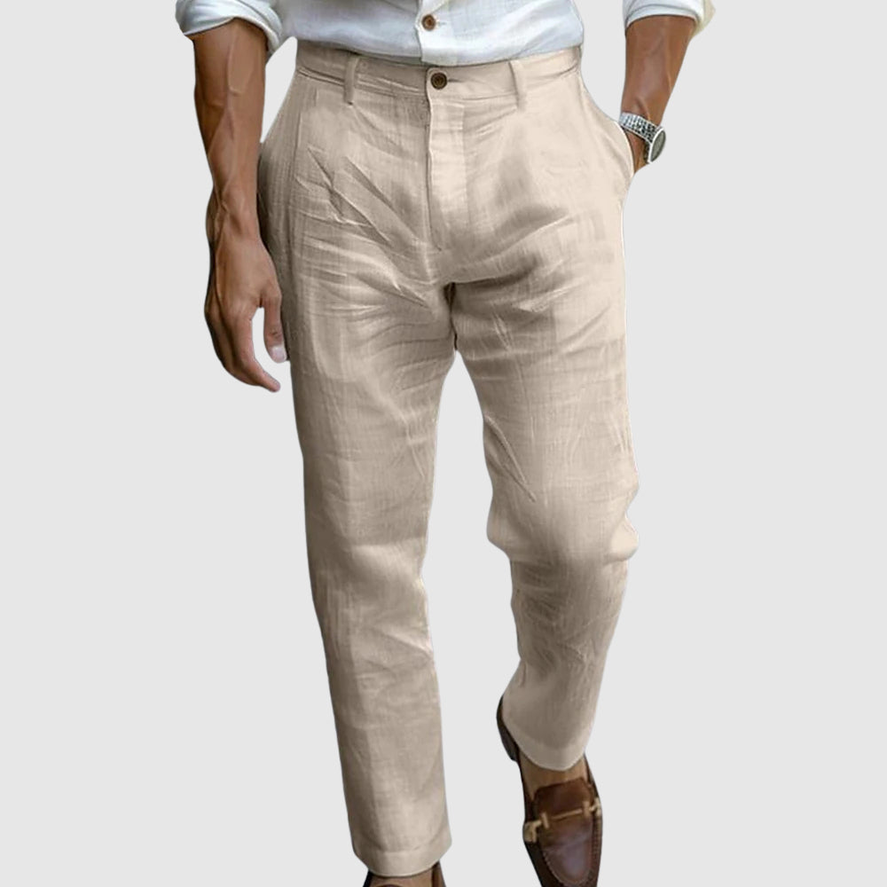 Pantalones de hombre plisados slim-fit