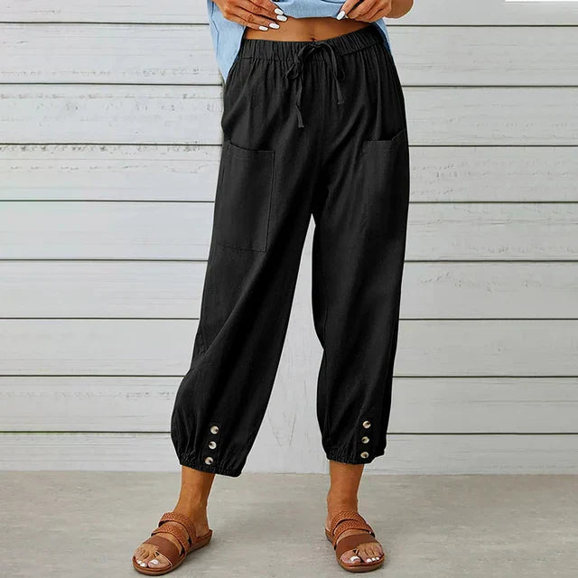 Pantalones de lino para mujer para comodidad diaria