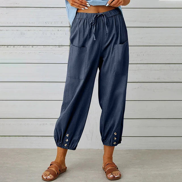 Pantalones de lino para mujer para comodidad diaria