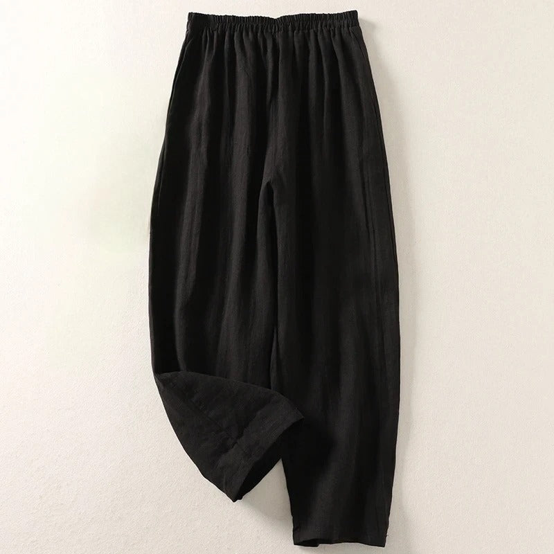 Pantalones de mujer de pernera ancha con cintura elástica