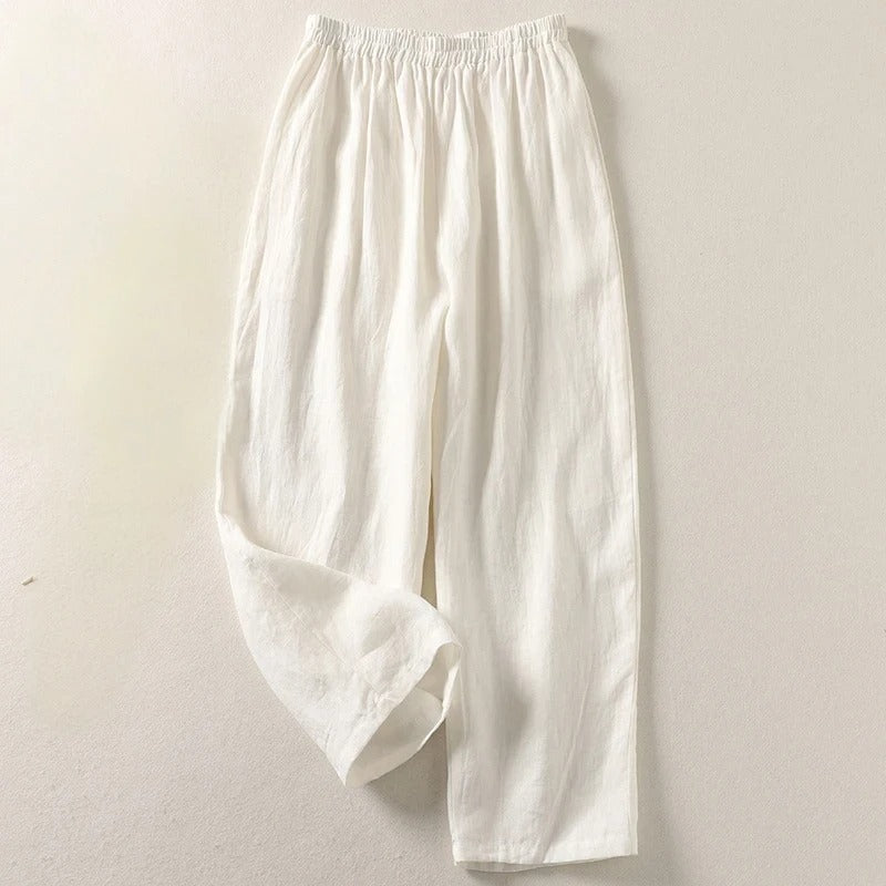 Pantalones de mujer de pernera ancha con cintura elástica