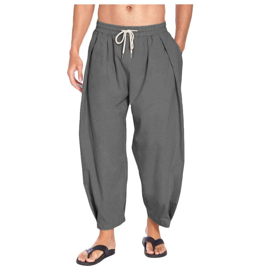 Pantalones harem de tiro bajo para hombre