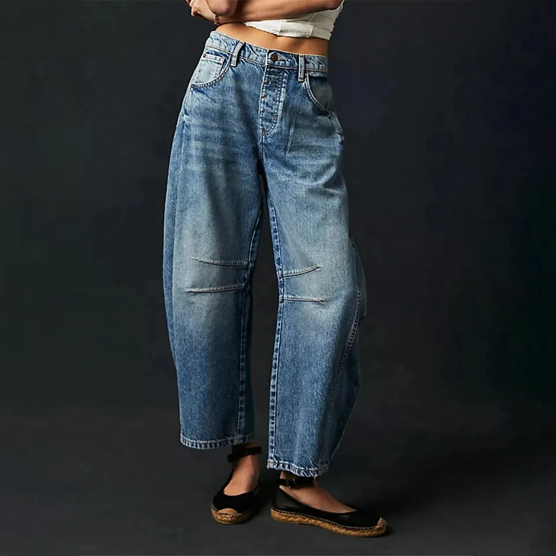 Pantalones vaqueros para mujer con perneras anchas