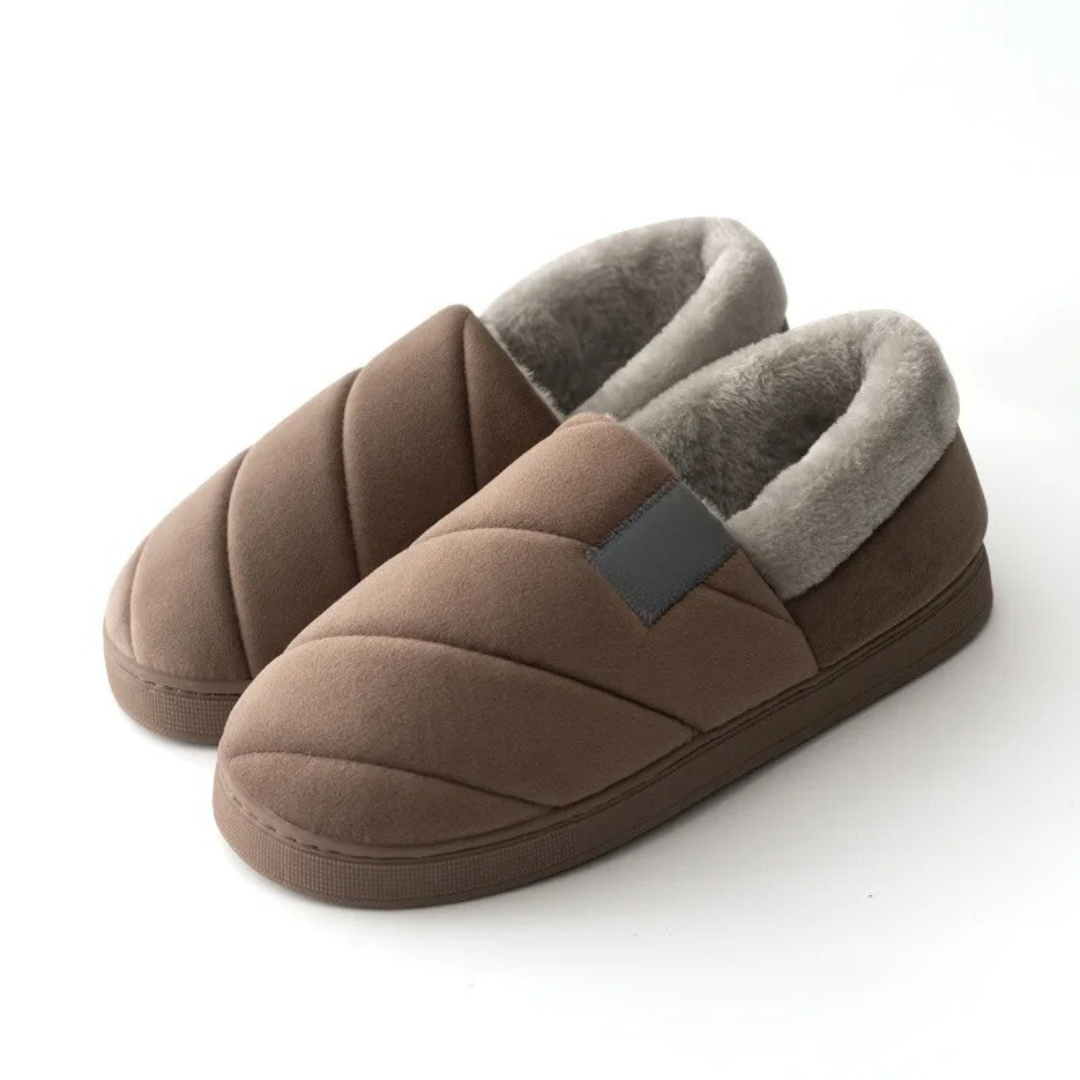 Pantuflas antideslizantes de pelo para hombre