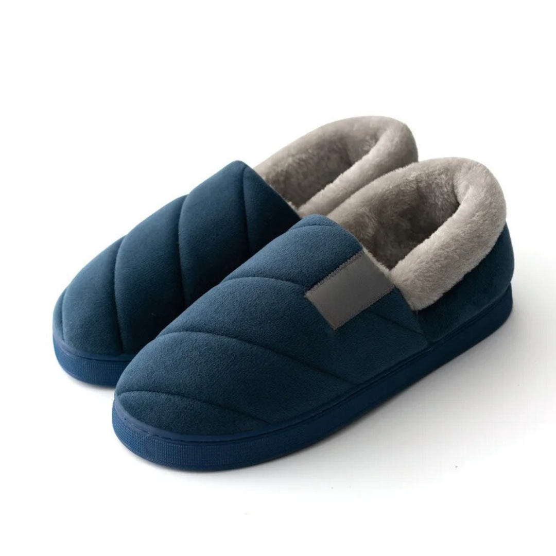 Pantuflas antideslizantes de pelo para hombre