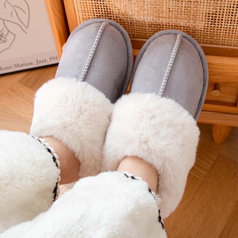 Pantuflas cálidas con forro suave y suela antideslizante