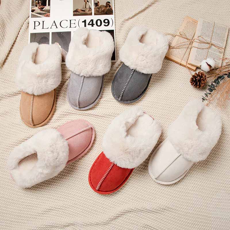 Pantuflas cálidas con forro suave y suela antideslizante