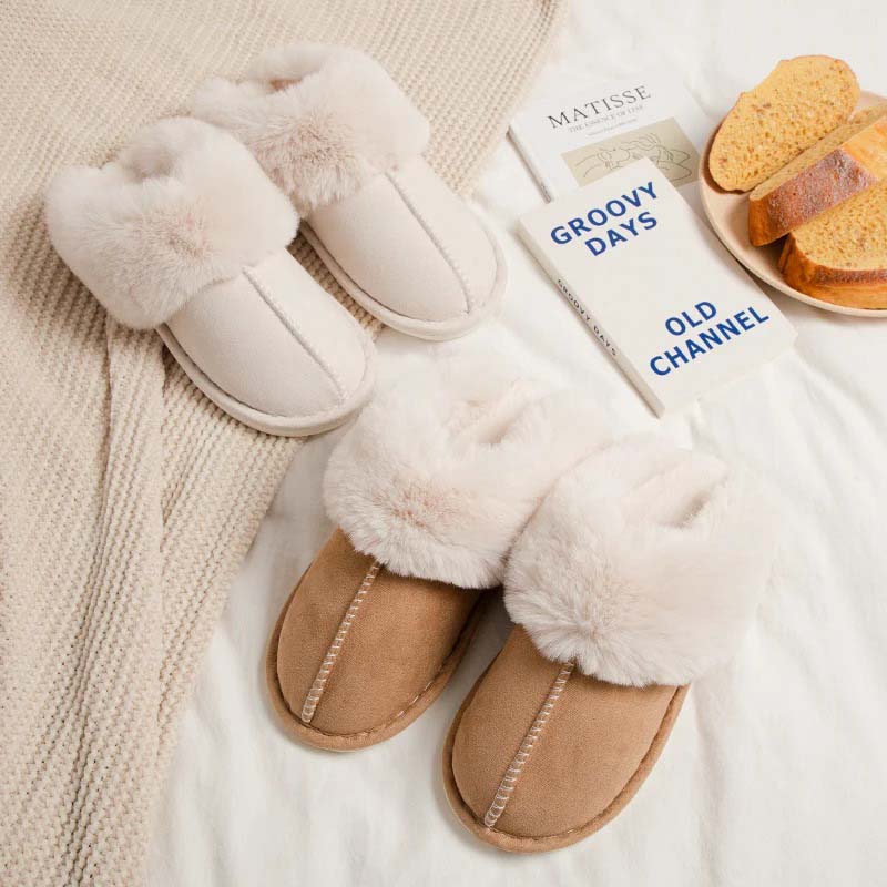 Pantuflas cálidas con forro suave y suela antideslizante