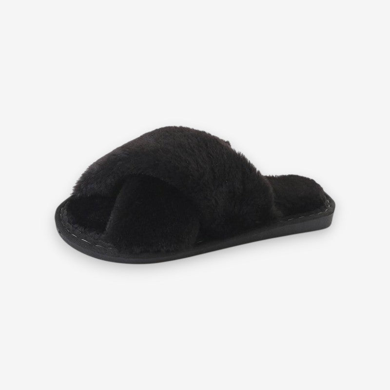 Pantuflas de casa para mujer con tiras cruzadas y talón abierto