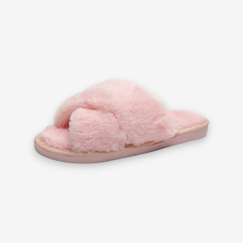 Pantuflas de casa para mujer con tiras cruzadas y talón abierto