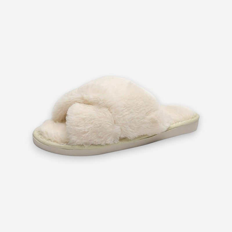 Pantuflas de casa para mujer con tiras cruzadas y talón abierto