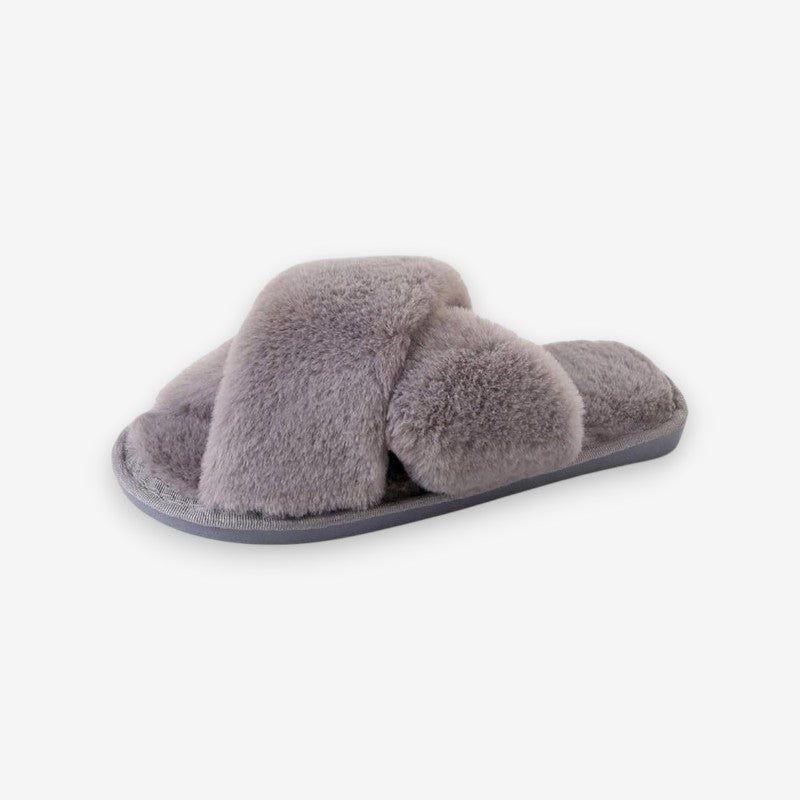 Pantuflas de casa para mujer con tiras cruzadas y talón abierto