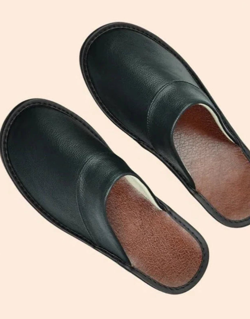 Pantuflas de cuero genuino – Antideslizantes y cómodas