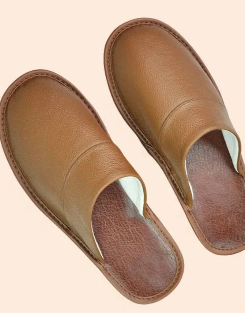 Pantuflas de cuero genuino – Antideslizantes y cómodas