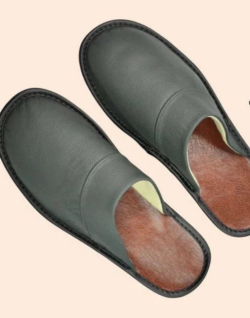 Pantuflas de cuero genuino – Antideslizantes y cómodas