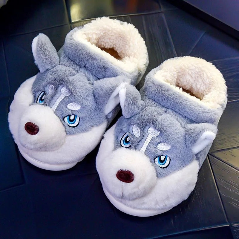 Pantuflas de felpa de husky: para calidez y alegría en casa