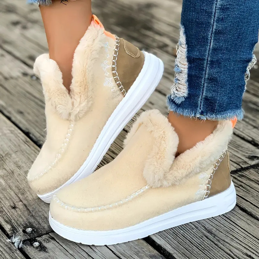 Pantuflas de invierno cómodas con forro polar para mujer