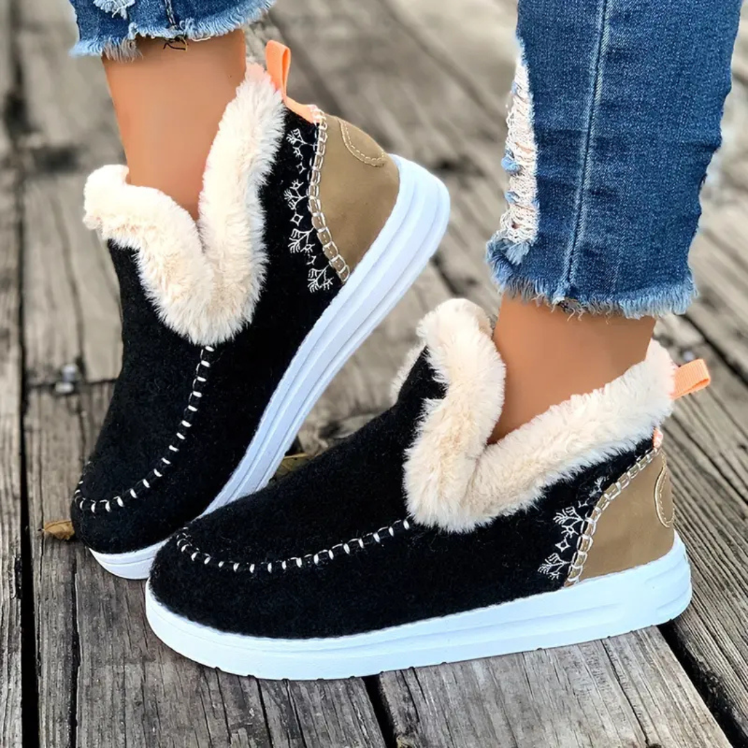 Pantuflas de invierno cómodas con forro polar para mujer