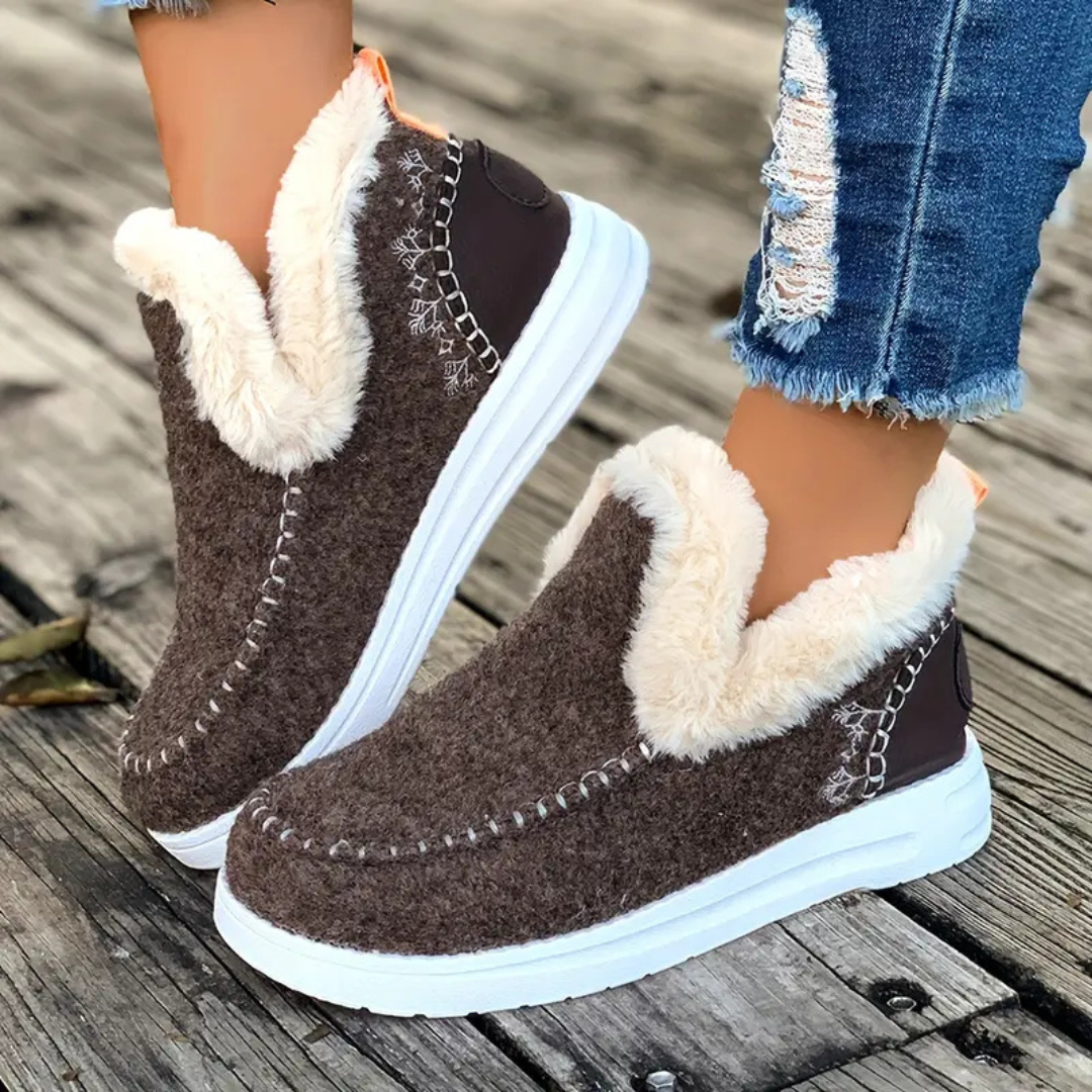 Pantuflas de invierno cómodas con forro polar para mujer