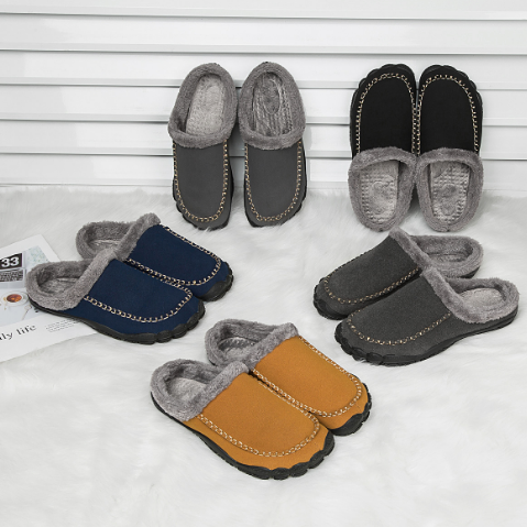 Pantuflas de lujo con forro cálido para hombre