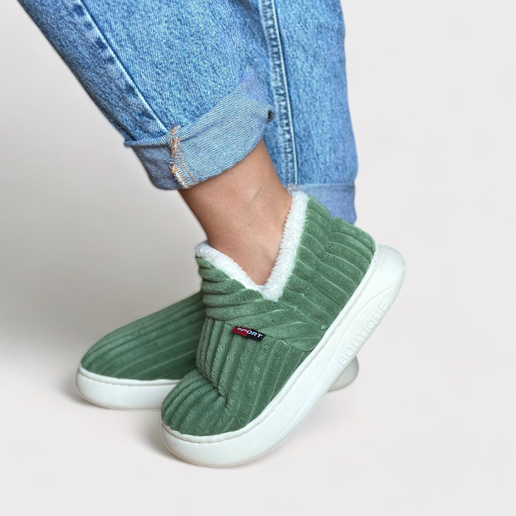 Pantuflas ergonómicas con pelo de diseño ultra cálido