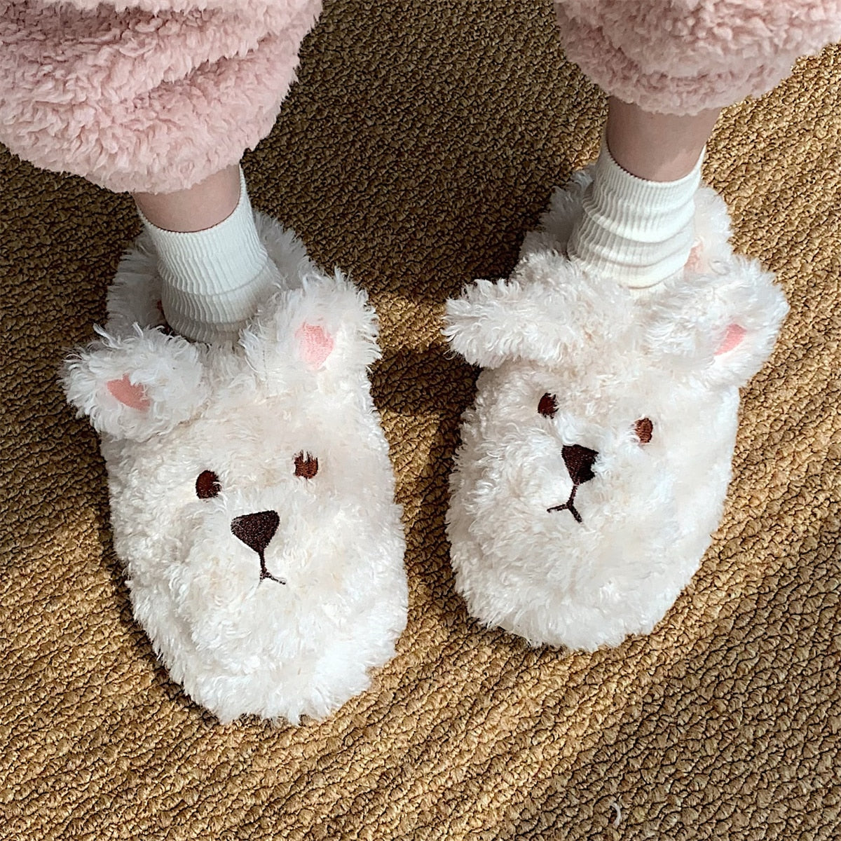 Pantuflas mullidas con diseño de animales
