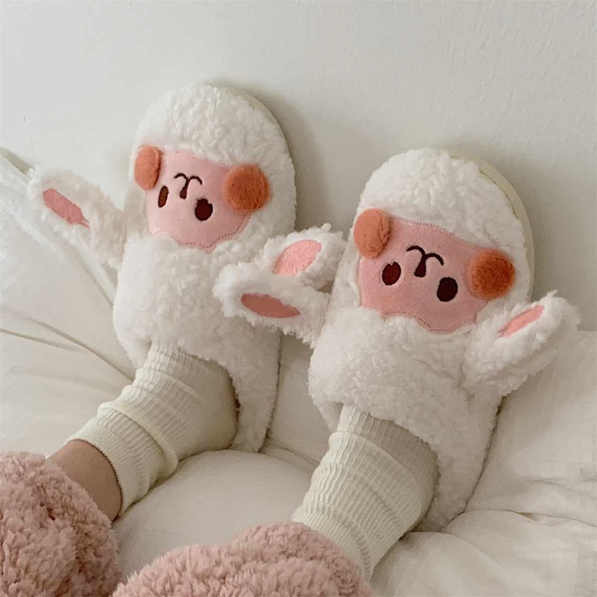 Pantuflas mullidas con diseño de animales