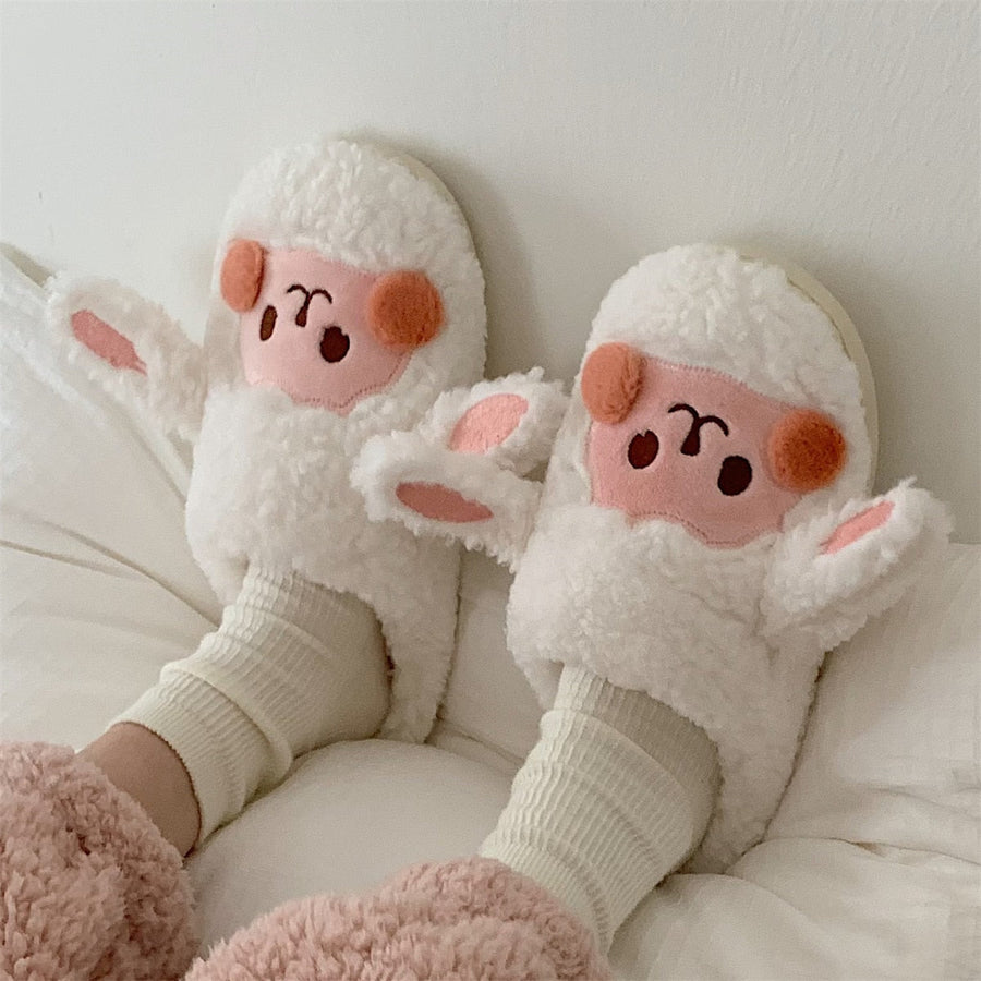 Pantuflas mullidas con diseño de animales